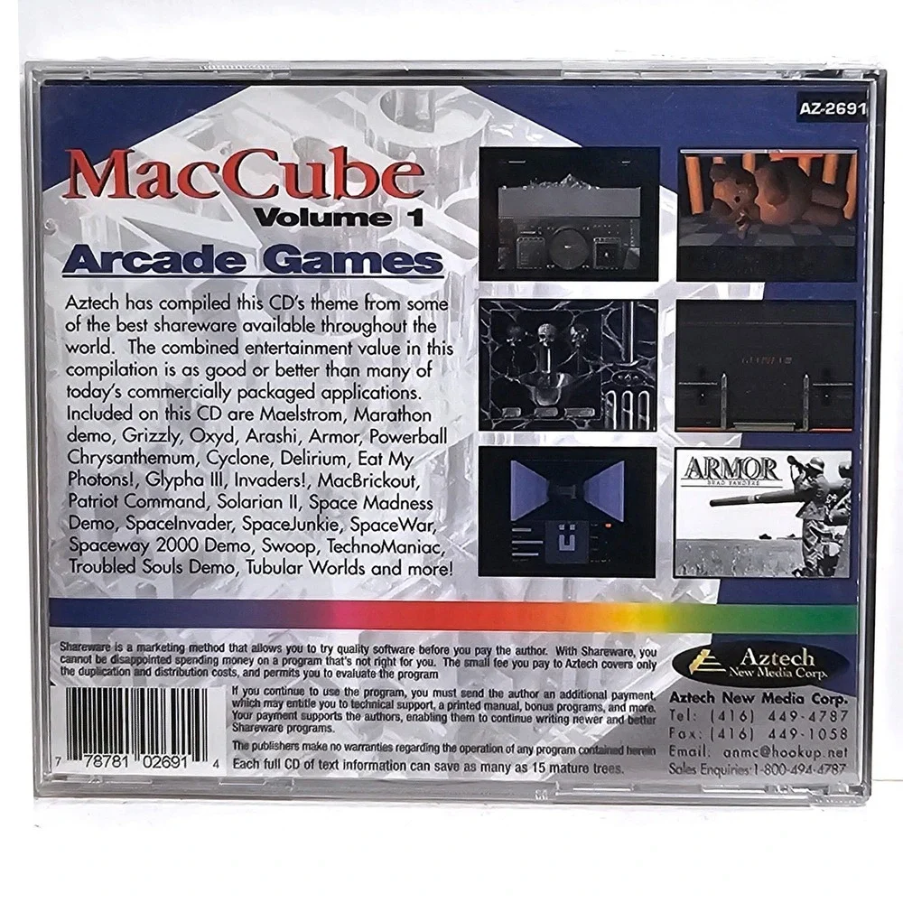 Aztech MacCube Arcade Games Volume 1 Mac CD-ROM‎ Sealed NIB